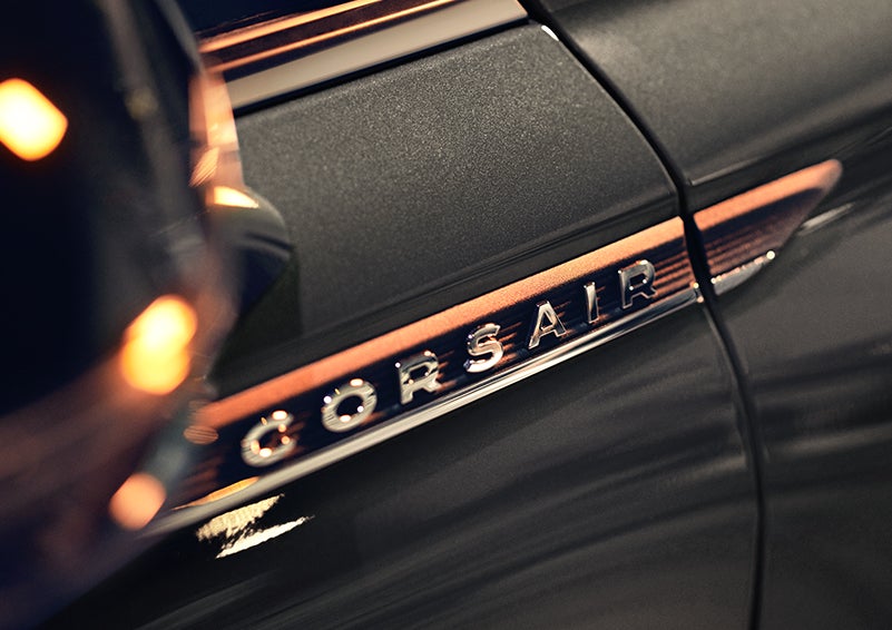 The stylish chrome badge reading “CORSAIR” is shown on the exterior of the vehicle. | Irwin Lincoln in Freehold NJ