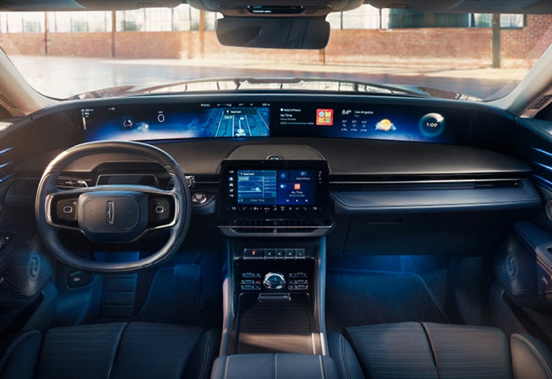 A large panoramic display is shown on the dashboard of a 2024 Lincoln Nautilus® SUV | Irwin Lincoln in Freehold NJ