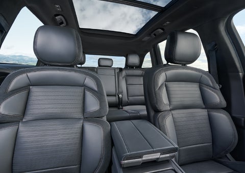 The spacious second row and available panoramic Vista Roof® is shown. | Irwin Lincoln in Freehold NJ